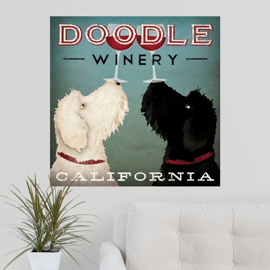 Poster Print /"Doodle Wine/"