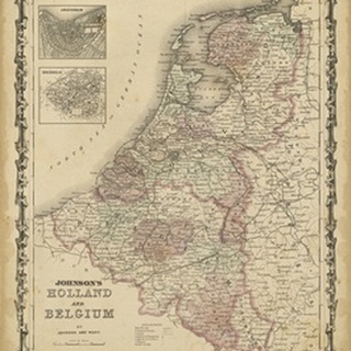 Johnson's Map of Holland and Belgium
