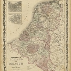Johnson's Map of Holland and Belgium