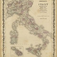 Johnson's Map of Italy