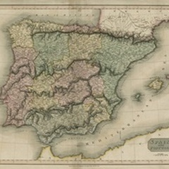 Vintage Map of Spain and Portugal