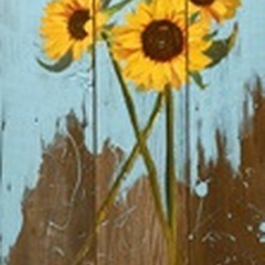Sunflowers on Wood I