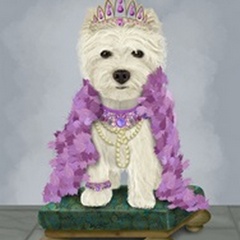 West Highland Terrier with Tiara