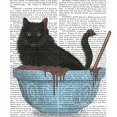 Black Cat Mixing Bowl Book Print