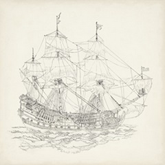 Antique Ship Sketch IX