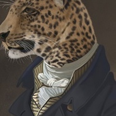 Leopard in Blue Jacket