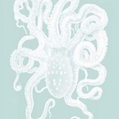 White Octopus on Seafoam a