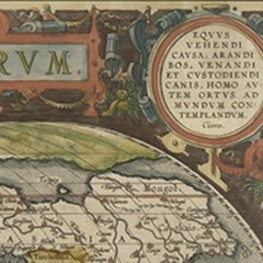Antique World Map Grid III