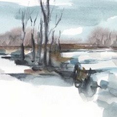 Winter Stream Watercolor II