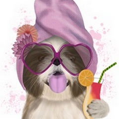 Shih Tzu with Cocktail