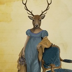 Deer In Blue Dress