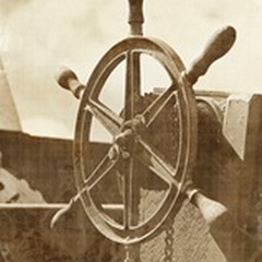 Sepia Ship's Wheel I