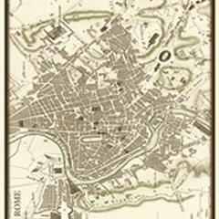 Sepia Map of Rome