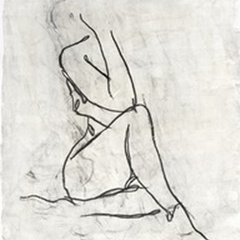 Embellished Nude Contour Sketch I