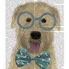 Wheaten Terrier with Glasses and Bow Tie