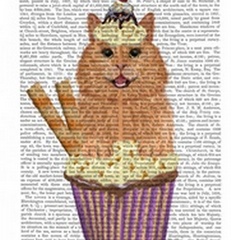 Ginger Cat Cupcake Book Print