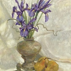 Purple Iris and Pear