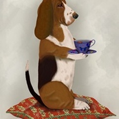 Basset Hound Taking Tea