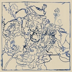 Indigo Floral Sketch I