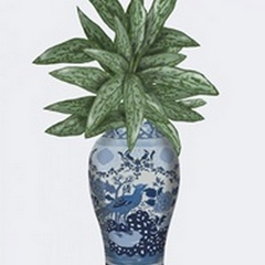 Cockerel Vase with Chinese Evergreen