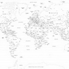 World Map - Outlines, Classic Text