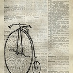 Vintage Dictionary Art: Antique Bike