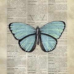 Vintage Dictionary Art: Butterfly III