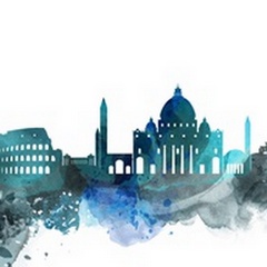 Rome Watercolor Cityscape II