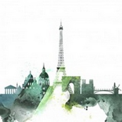 Paris Watercolor Cityscape