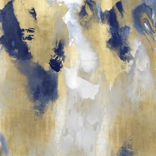 Abstract Gold Stains Indigo