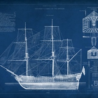 Antique Ship Blueprint IV
