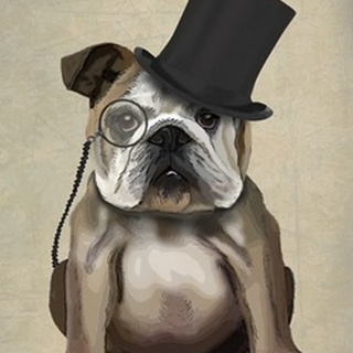 English Bulldog, Formal Hound and Hat