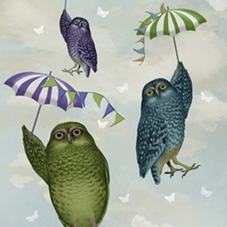 Owls with Umbrellas