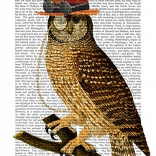 Owl with Steampunk Style Bowler Hat
