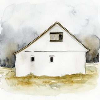 White Barn Watercolor I