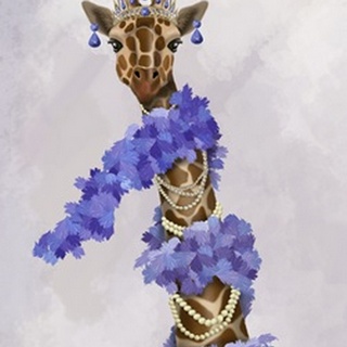 Giraffe with Purple Boa