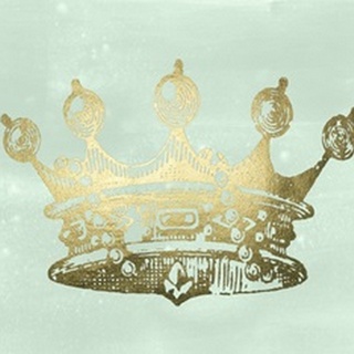 Gold Foil Crown II on Seafoam Wash