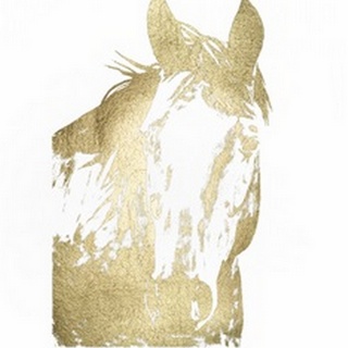 Gold Foil Horse Portrait I