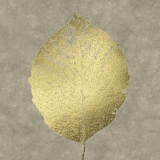 Gold Foil Leaf III on Lichen Wash