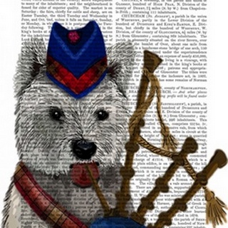 West Highland Terrier and Bagpipes