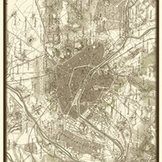 Sepia Map of Paris
