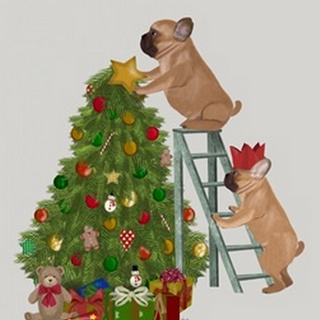 Christmas French Bulldog Tree Ladder
