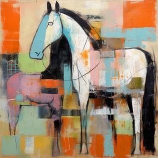 Block Horse Impressionist I