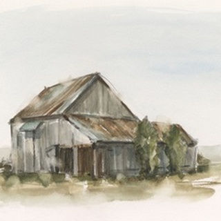 Watercolor Barn Study II