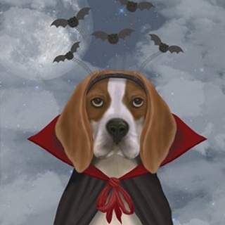 Halloween Beagle and Bats