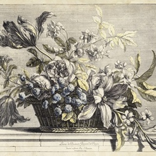 Vintage Basket of Flowers I