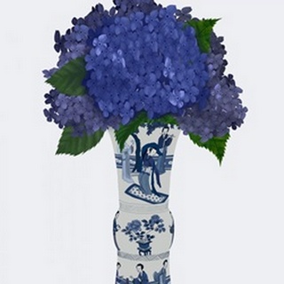 Chinoiserie Hydrangea Blue, Blue Vase