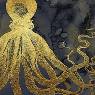 Octopus Ink Gold & Blue I