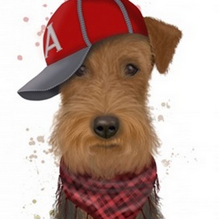 Airedale and Baseball Cap