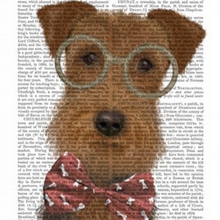 Airedale with Glasses and Bow Tie